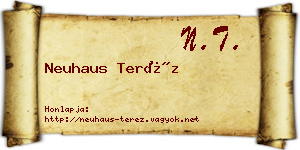 Neuhaus Teréz névjegykártya