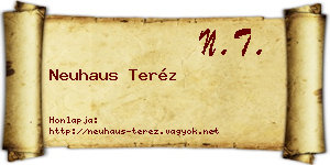 Neuhaus Teréz névjegykártya